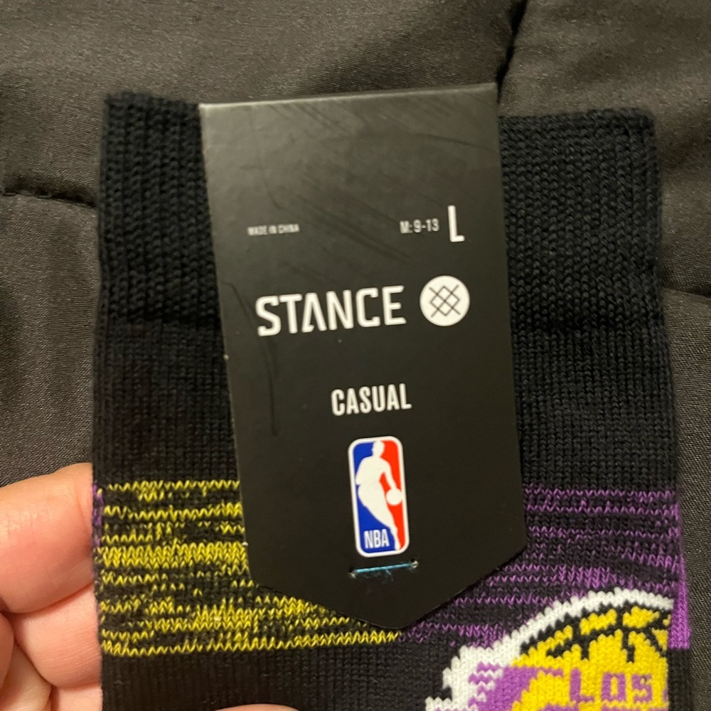 Stance Los Angeles Lakers Black and Purple Crew Socks cryptic collector’s Kobe - Picture 3 of 4